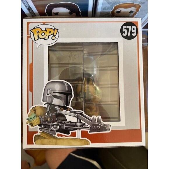 Funko Pop The Mandalorian on Speeder (with Grogu) Funko Shop Exclusive LE - Picture 5 of 6